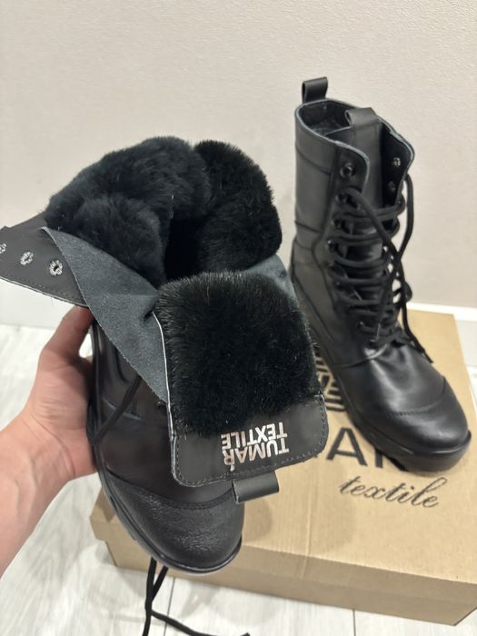 Зимние кожаные берцы