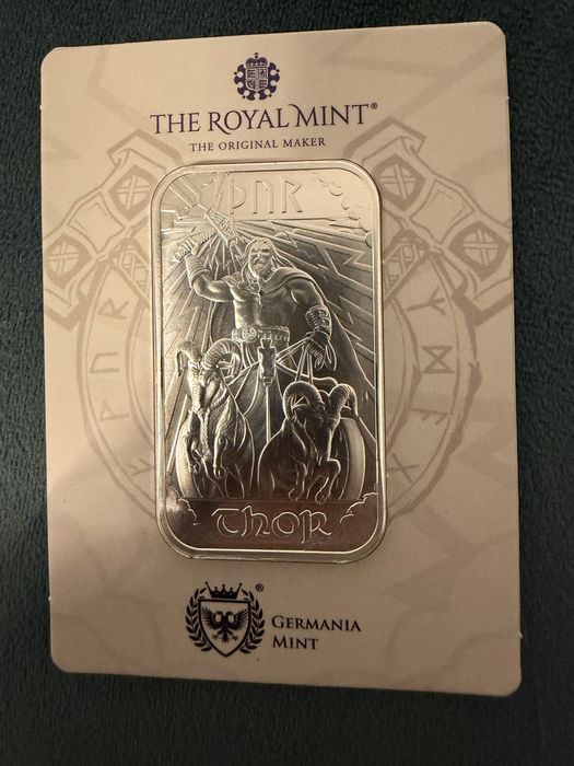Lingou Argint 1 Oz Odin/Thor 999.9 Fine Silver – Germania Mint & The Royal Mint