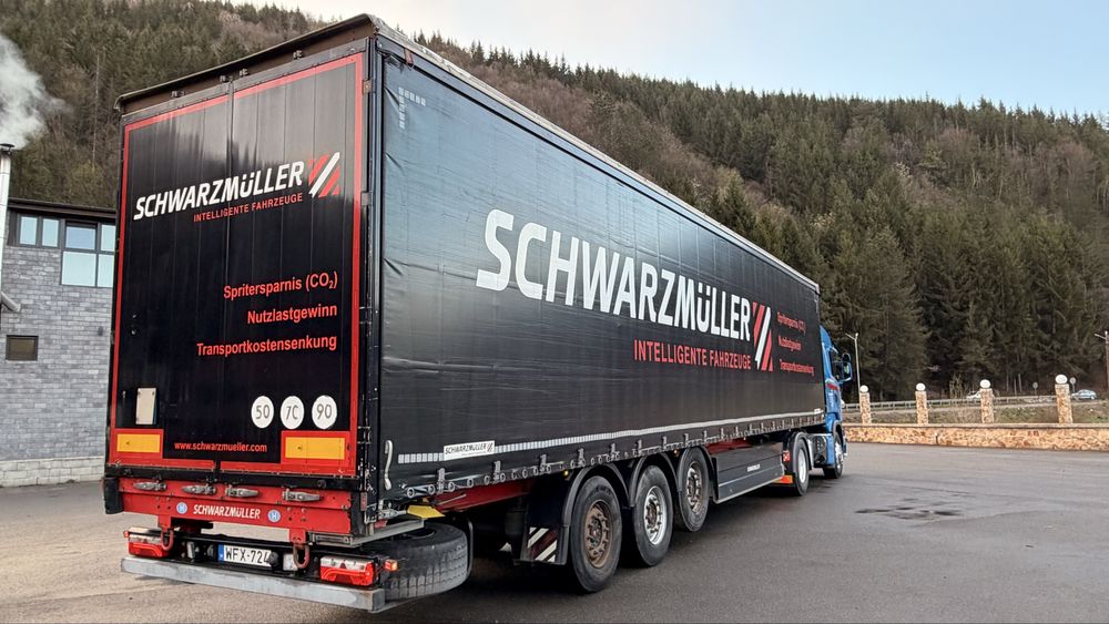 Scania R490 euro6, Semiremorca prelata Schwarzmuller