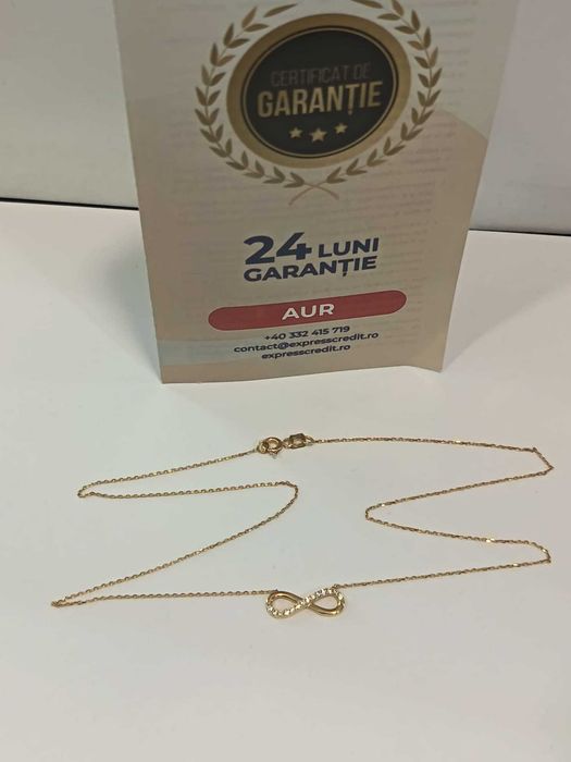 (AG41) Colier aur, 14K b3903.43 Certificat de garantie