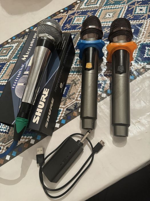 Микрофон shure , 2шт баска бренд