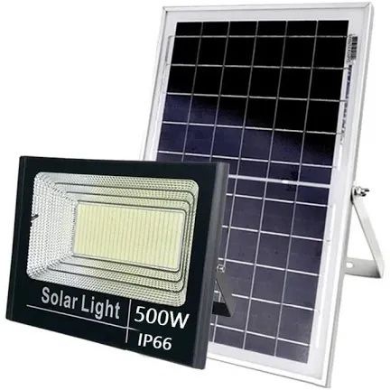 Proiector Led Jortan 500W cu Panou Solar Telecomanda Senzor de Lumina