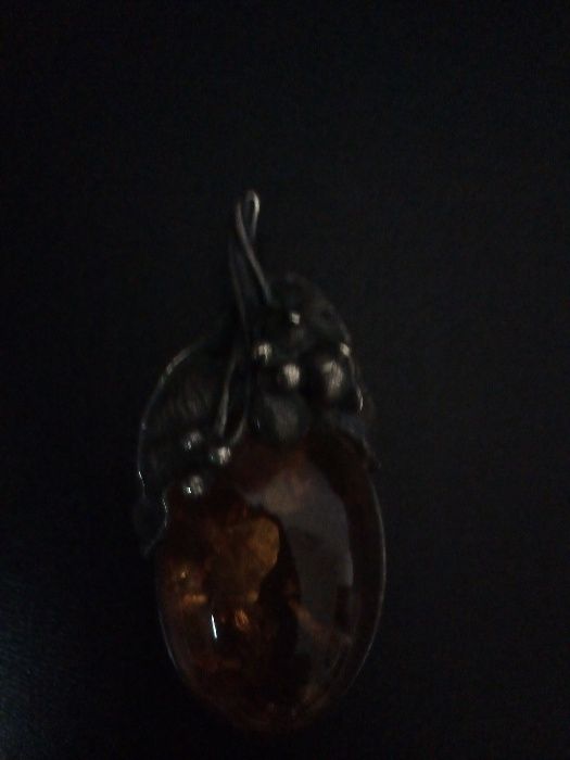 Стар турски сребърен пръстен с кехлибар/Винтидж сребърен медальон