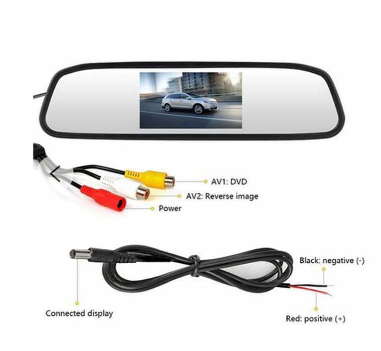 Огледало за обратно виждане с 4,3 инчов дисплей за камера за заден ход