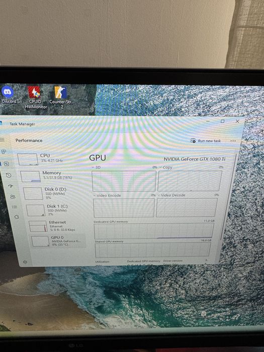 Setup Ryzen 7 3800X, 32GB RAM, GTX1080TI, 2 monitoare