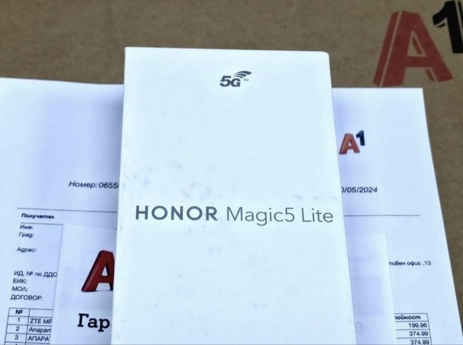 ЗАПЕЧАТАН 256GB Honor Magic 5 Lite 5G Гаранция A1 2026г. Black / Черен
