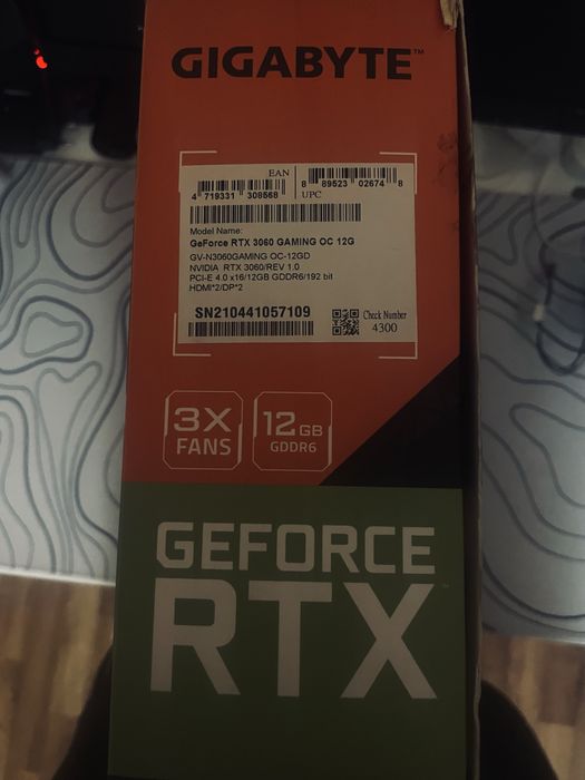 Продаю RTX 3060 gigabyte gameoc 12gb