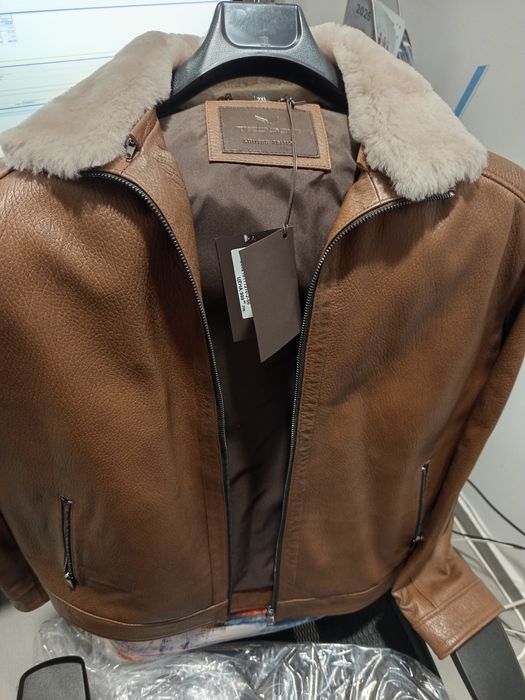 Ново оригинално кожено мъжко яке Teodor агнешка кожа!