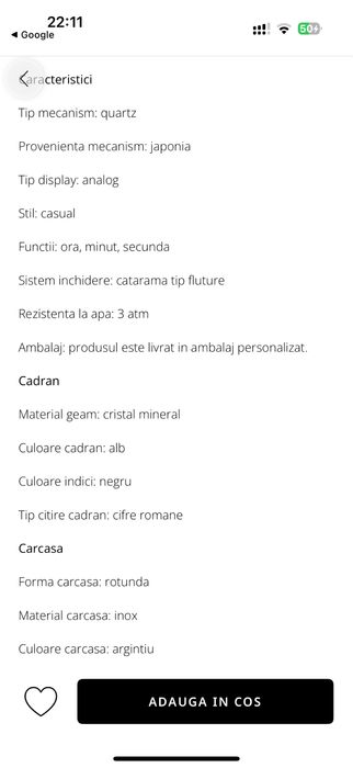 Ceas Fossil Jacqueline