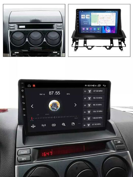 NAVIGATIE Android 14 Mazda 6 2002-2008 1/8 Gb Waze CarPlay + CAMERA