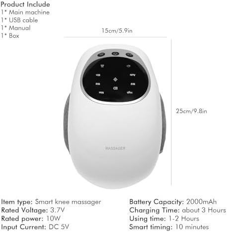 Aparat masaj pentru genunchi cu 3 nivele de incalziere si lumina rosie