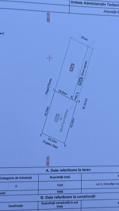 Adunatii Copaceni teren intravilan 1000 mp