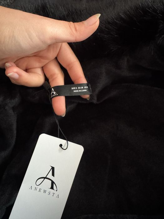 Чисто ново дамско кожено яке с пух- Луксозна серия