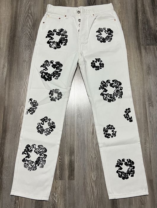 Blugi Denim Tears albi marime M Baggy