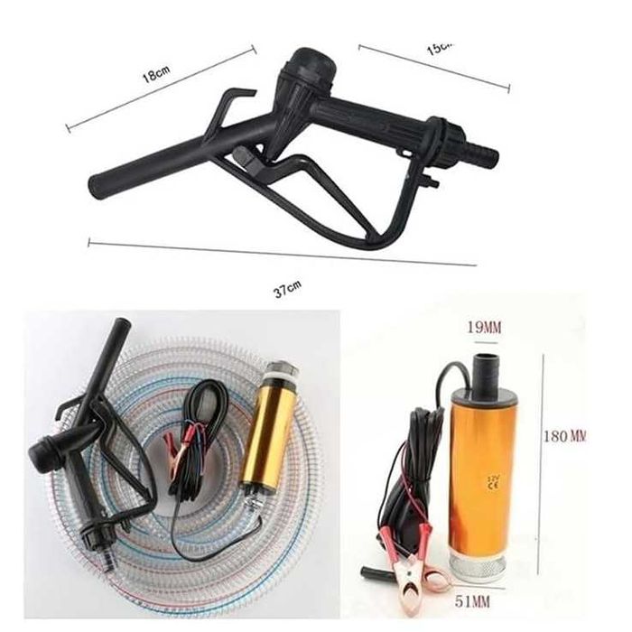 Потопаема Помпа с пистолет и маркуч за течности, гориво, вода 12V