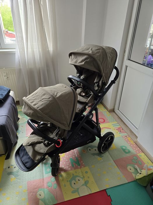 Vand Carucior Gemeni Cybex Gazelle S - Configuratie Dubla (Kaki) + BONUS
