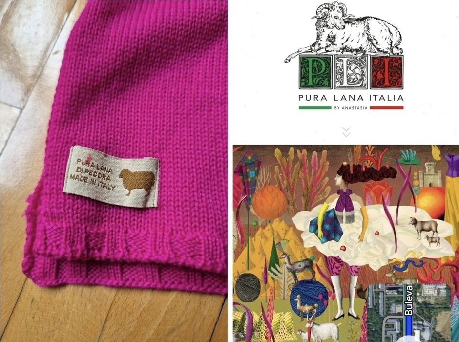 Şal Poncho de lux Pura Lana Italia, Convertibil, Lână Pură