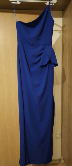 Официална елегантна дълга рокля с цепка носена един път, размер 36