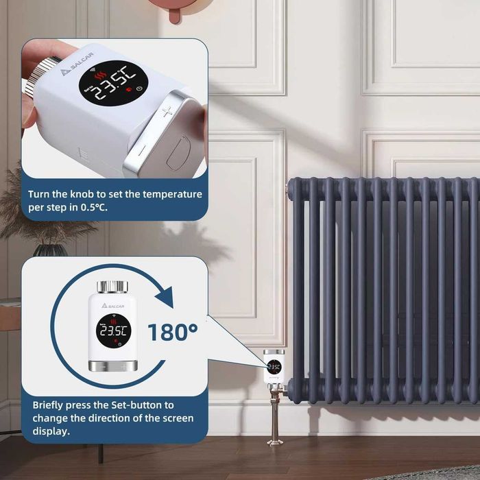 Termostat RADIATOR 3buc Smart WiFi(si APP), Salcar, REDUS de la 700RON
