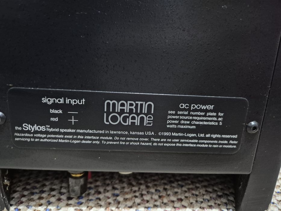 Martin Logan Stylos boxe Electrostatice High End