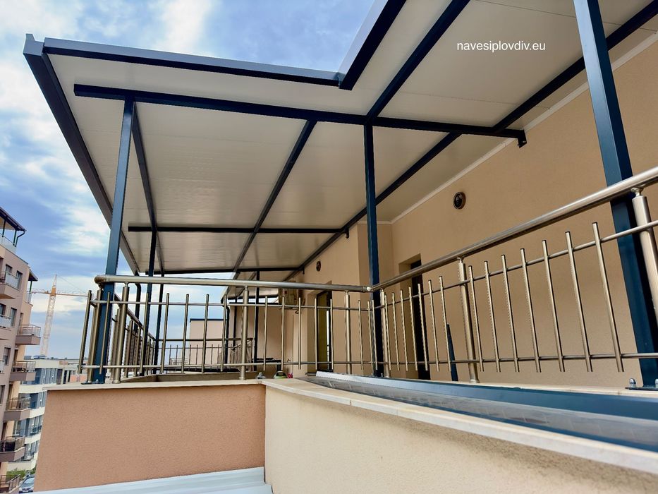 Навеси от термопанел. Изработка и монтаж. С възможност за остъкление