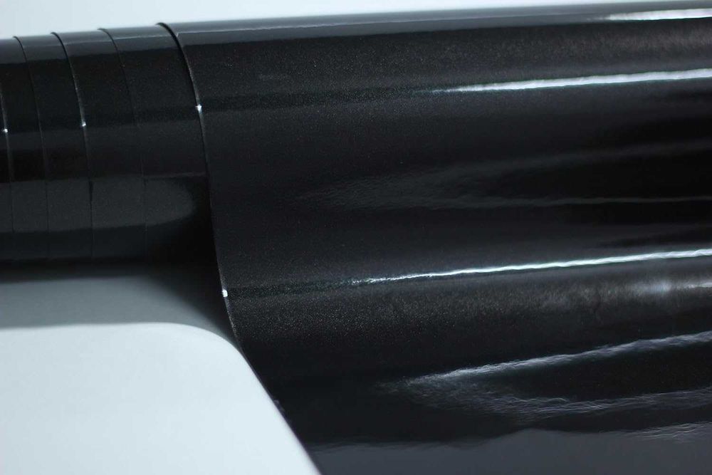 Автомобилно фолио Черен гланц/Пиано лак - 1.52 х 1 метър.