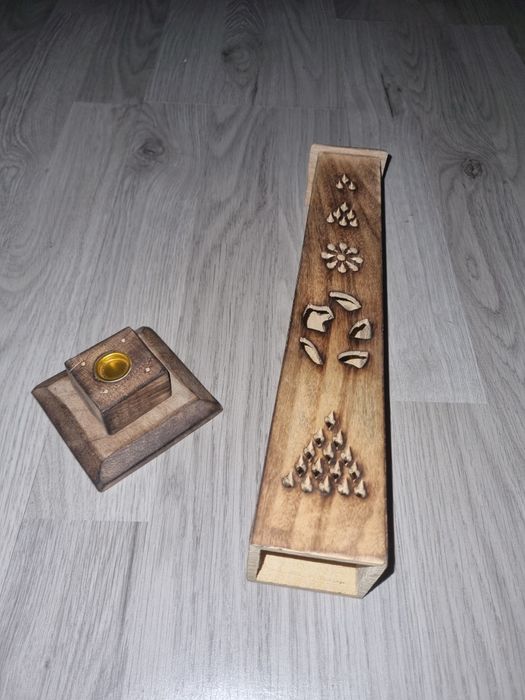 Suport difuzor lemn pentru betisoare parfumate, conuri parfumate