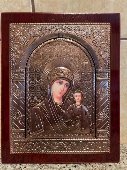 icoana veche deosebita icoana maica domnului dim 24x27 icoana veche