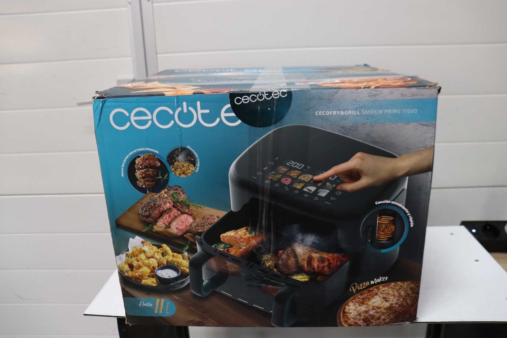 Двоен фритюрник с горещ въздух Cecotec | Cecofry&Grill Smokin'Prime 11000 | Мощност 2800 W | Капацитет 11 л | Черен