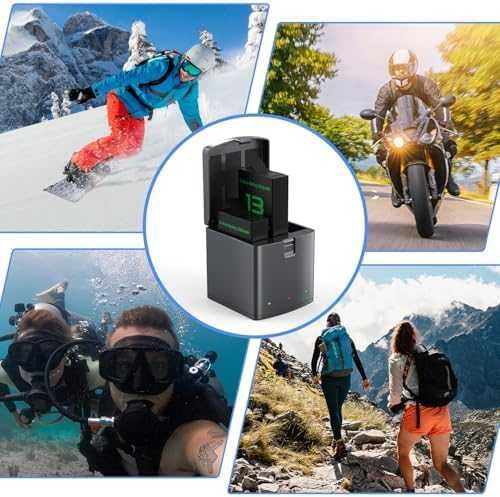 Нови Магнитно Зарядно и 2 Батерии за камера Gopro Hero 13 фото снимки