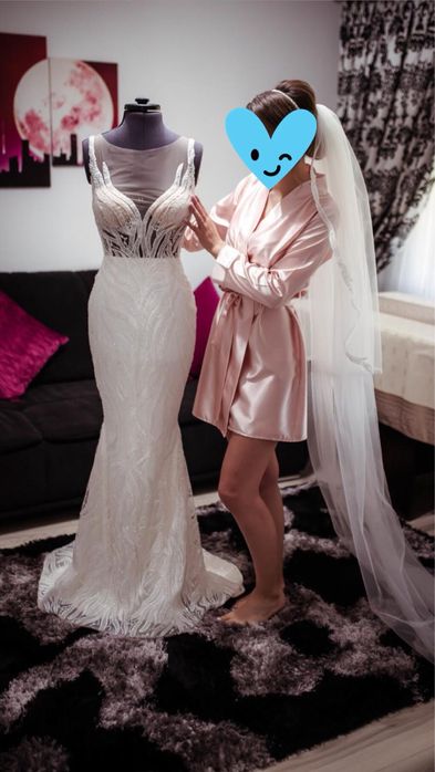 Rochie de mireasa La novia + voal + pantofi