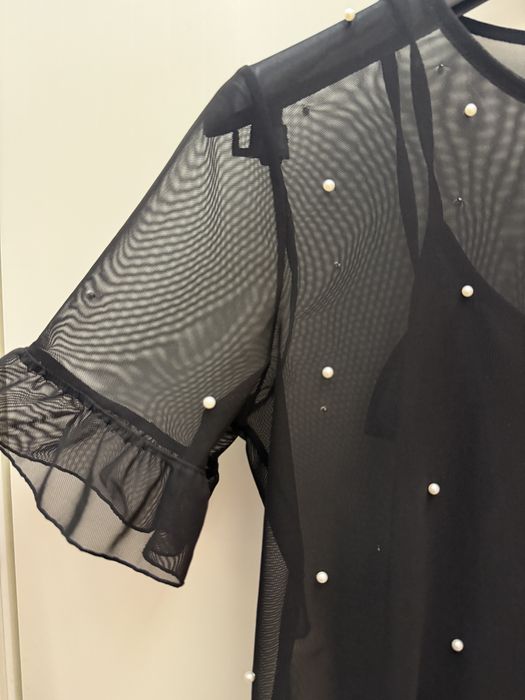 Елегантна прозрачна рокля с отделна подплата