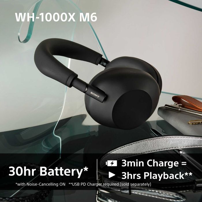 Безжични слушалки с микрофон Sony WH-1000XM6, ANC