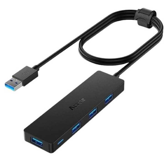 Hub USB 4in1,4 porturi USB 3.0,protectie la supratensiune,cablu 1.2 m