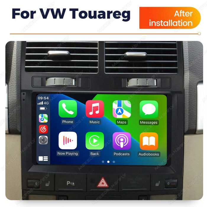 Navigatie Android 14 VW TOUAREG 2004-2010 Waze YouTube CarPlay CAMERA