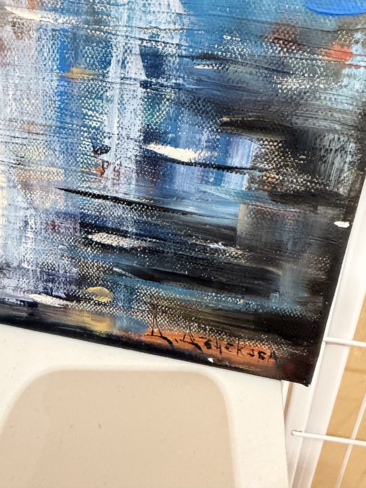 Ръчно рисувана картина на плато