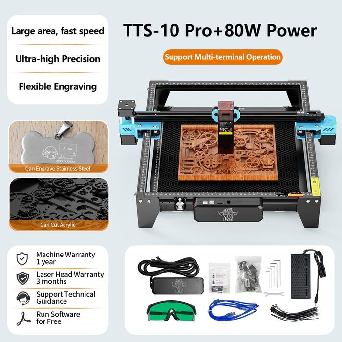 Лазерный станок | Laser stanok  TTS-10 Pro - 80W - янг