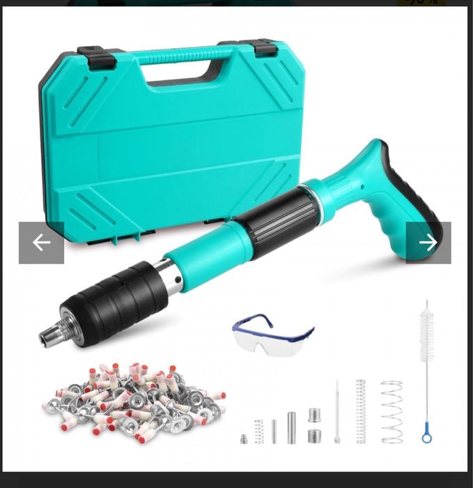 Kit pistol nituri pneumatic pt fixare Cutie transport