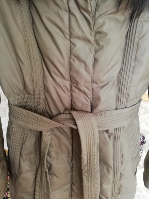 Пальто пуховик с капюшоном