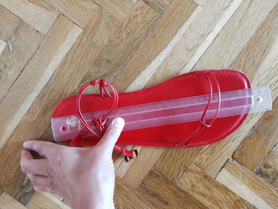 Боси сандали Groundies дамски червени кожени 41 номер 28 см