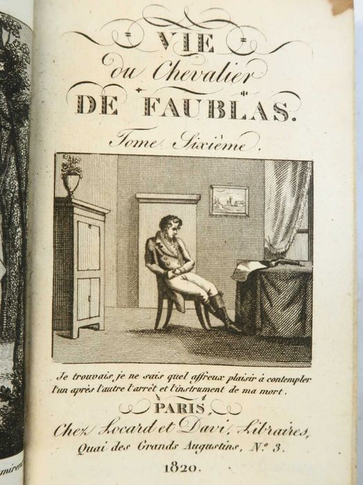 Jean-Baptiste Louvet de Couvray -La vie du Chevalier de Faublas - 1820