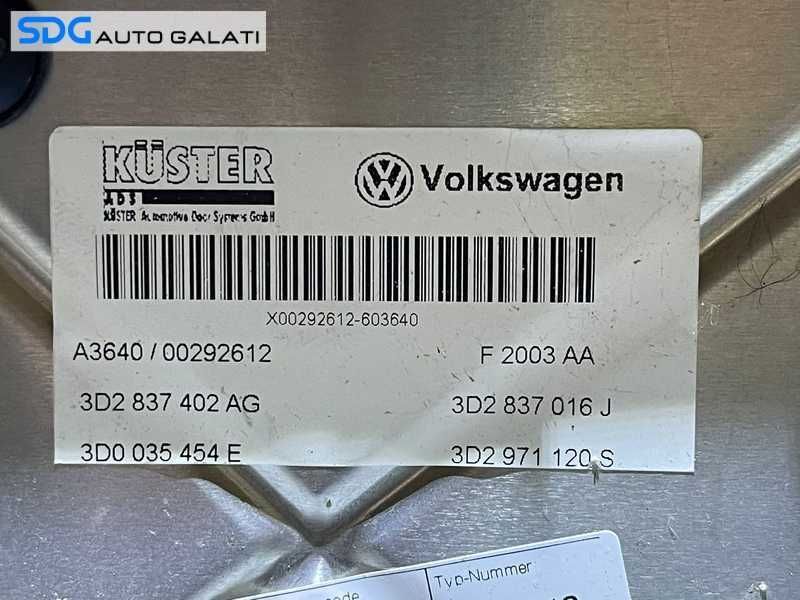 Macara Electrica Usa Portiera Dreapta Fata VW Phaeton 2002 - 2016 Cod 3D2837402AG 3D0035454E 3D2837016J 3D2971120S