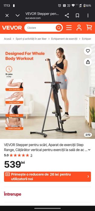 Aparat fitness STEPPER - cățărător vertical pentru exerciții