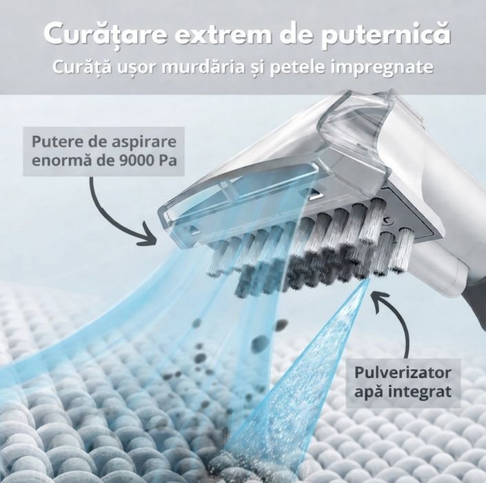 Aspirator Profesional cu Spalare Ryer Carpet Cleaner COMPACT Injectie-Extractie, Putere 9000Pa