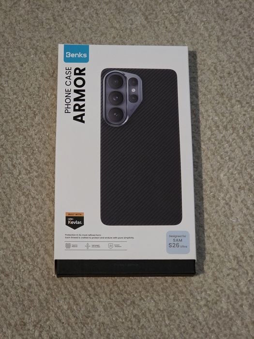 Husa Benks Armor Air 600D Kevlar Magnetic compatibila cu Samsung Galaxy S26 Ultra, Negru