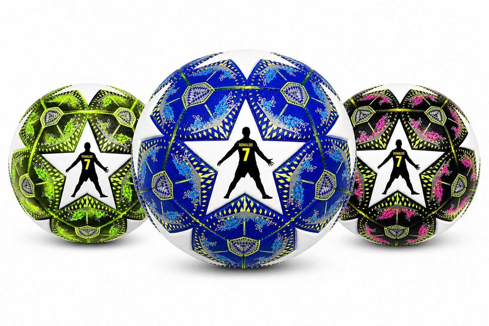 Топка с Лицето на Роналдо Ronaldo Black, Red, Blue  CR7 Футболна топка