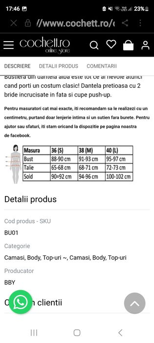 Vand bustiera dantela BBY