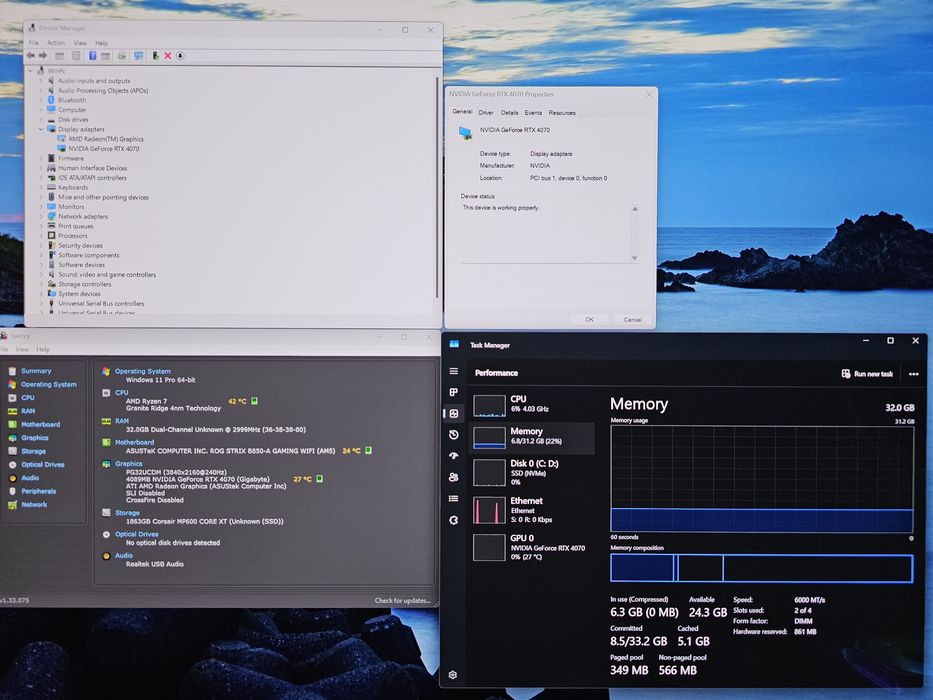 Pc Gaming 9800X3D Rtx 4070 32Gb Ddr5 1Tb NOU