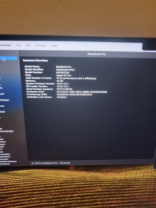 Macbook Pro M1 Pro 16' A2485