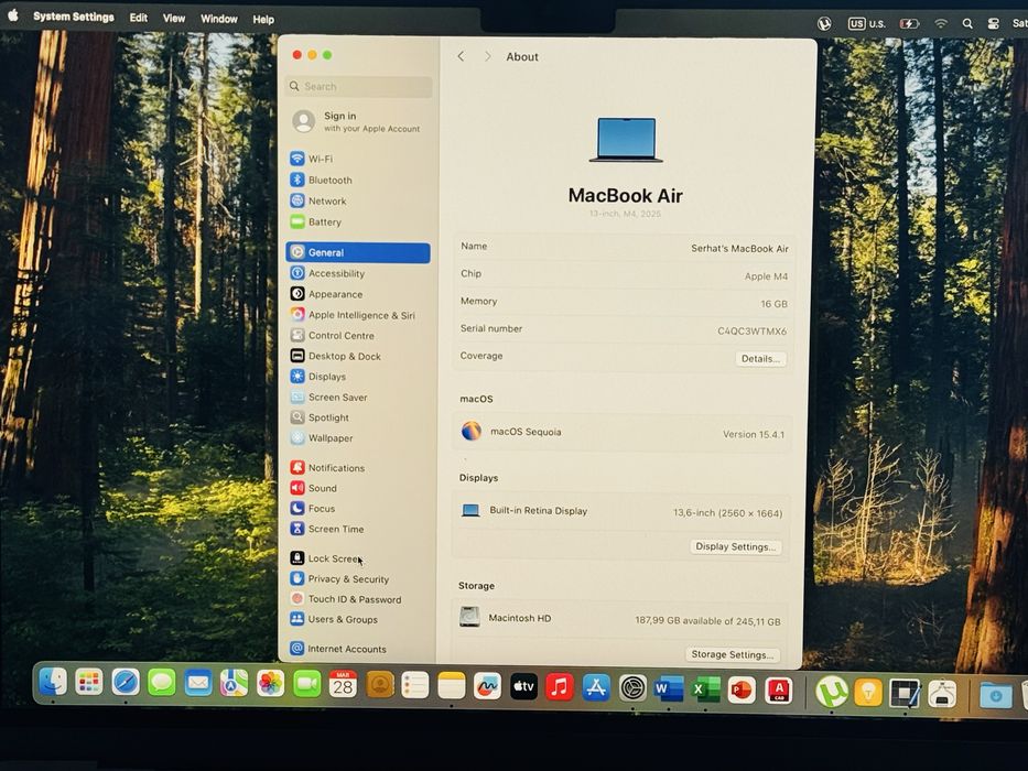 Мacbook Air m4 256GB Като нов! 100% Батерия Гаранция 6 месеца